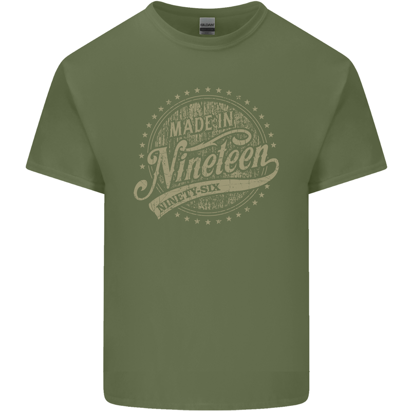 Distressed 27th Birthday Made In 1996 Mens Cotton T-Shirt Tee Top Military Green