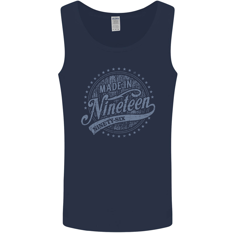 Distressed 27th Birthday Made In 1996 Mens Vest Tank Top Navy Blue
