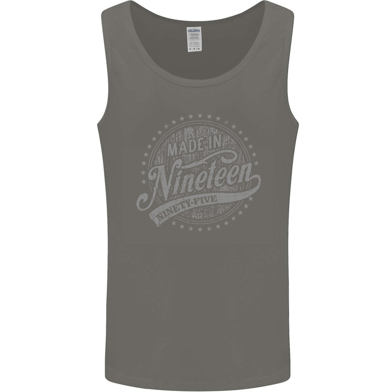 Distressed 28th Birthday Made In 1995 Mens Vest Tank Top Charcoal