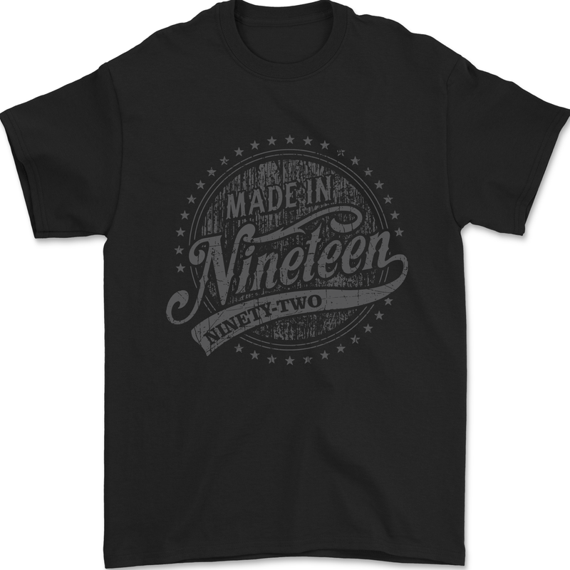 Distressed 31st Birthday Made In 1992 Mens T-Shirt 100% Cotton Black