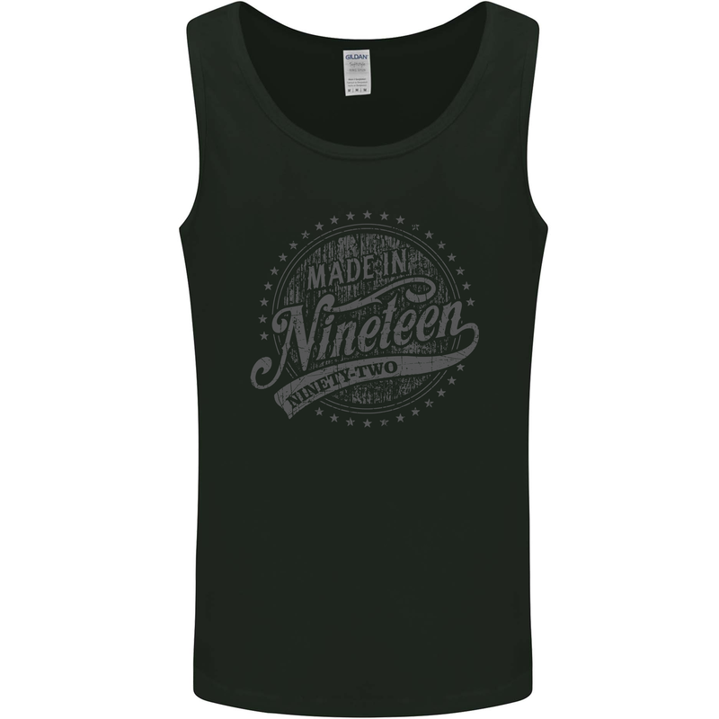 Distressed 31st Birthday Made In 1992 Mens Vest Tank Top Black