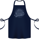 Distressed 33rd Birthday Made In 1990 Cotton Apron 100% Organic Navy Blue