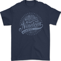 Distressed 33rd Birthday Made In 1990 Mens Gildan Cotton T-Shirt Navy Blue