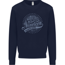 Distressed 34th Birthday Made In 1989 Mens Sweatshirt Jumper Navy Blue