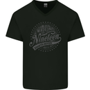 Distressed 36th Birthday Made In 1987 Mens V-Neck Cotton T-Shirt Black