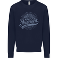 Distressed 43rd Birthday Made In 1980 Mens Sweatshirt Jumper Navy Blue