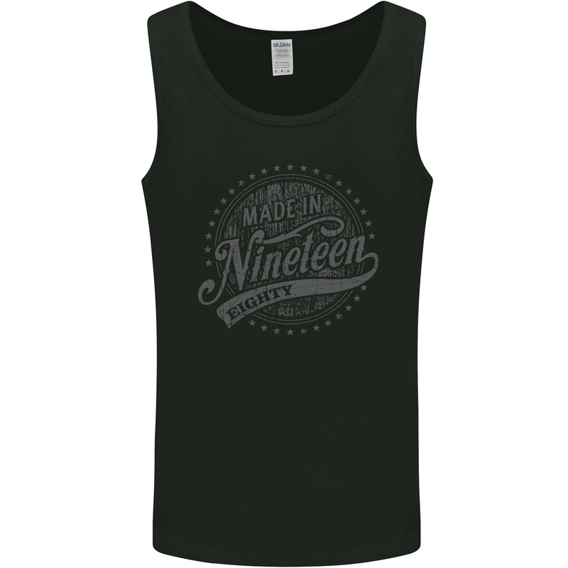 Distressed 43rd Birthday Made In 1980 Mens Vest Tank Top Black