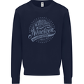 Distressed 46th Birthday Made In 1977 Mens Sweatshirt Jumper Navy Blue