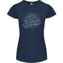 Distressed 47th Birthday Made In 1976 Womens Petite Cut T-Shirt Navy Blue