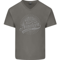 Distressed 53rd Birthday Made In 1970 Mens V-Neck Cotton T-Shirt Charcoal