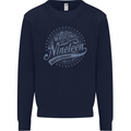 Distressed 55th Birthday Made In 1968 Mens Sweatshirt Jumper Navy Blue
