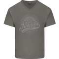 Distressed 55th Birthday Made In 1968 Mens V-Neck Cotton T-Shirt Charcoal