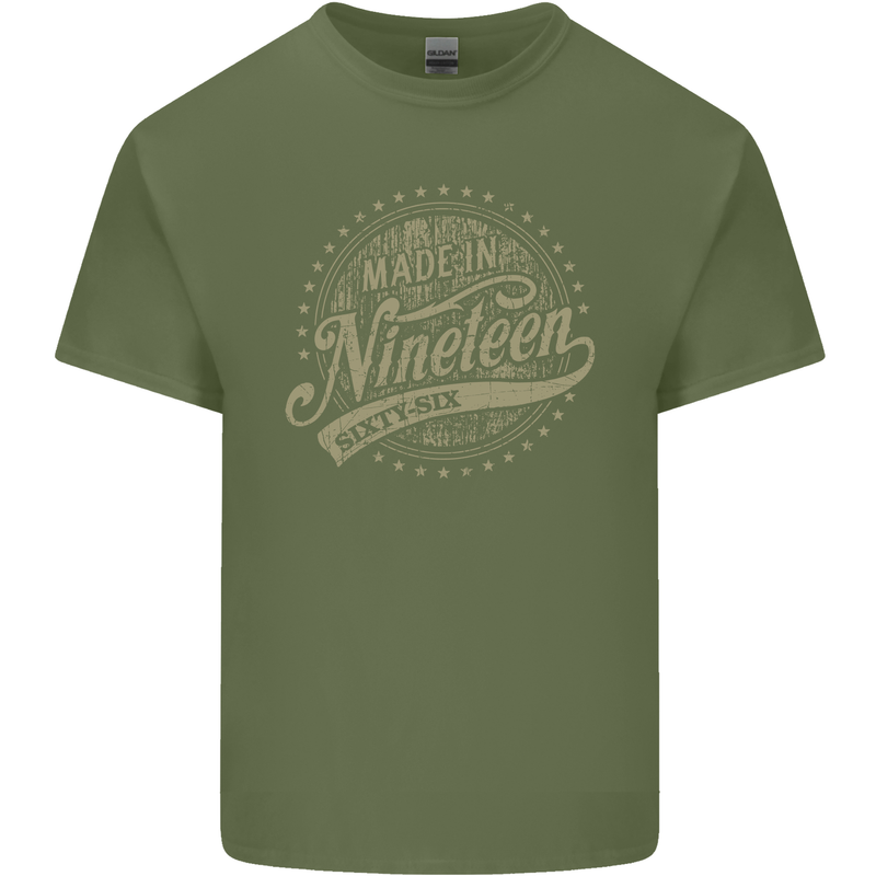 Distressed 57th Birthday Made In 1966 Mens Cotton T-Shirt Tee Top Military Green