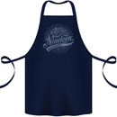 Distressed 58th Birthday Made In 1965 Cotton Apron 100% Organic Navy Blue