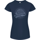 Distressed 61st Birthday Made In 1962 Womens Petite Cut T-Shirt Navy Blue