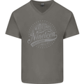 Distressed 64th Birthday Made In 1959 Mens V-Neck Cotton T-Shirt Charcoal
