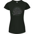 Distressed 65th Birthday Made In 1958 Womens Petite Cut T-Shirt Black