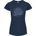 Distressed 68th Birthday Made In 1955 Womens Petite Cut T-Shirt Navy Blue