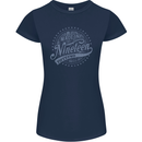 Distressed 71st Birthday Made In 1952 Womens Petite Cut T-Shirt Navy Blue