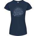 Distressed 77th Birthday Made In 1946 Womens Petite Cut T-Shirt Navy Blue
