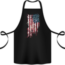Distressed American Stars & Stripes Flag USA Cotton Apron 100% Organic Black