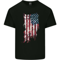Distressed American Stars & Stripes Flag USA Kids T-Shirt Childrens Black