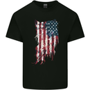 Distressed American Stars & Stripes Flag USA Mens Cotton T-Shirt Tee Top Black