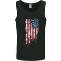 Distressed American Stars & Stripes Flag USA Mens Vest Tank Top Black