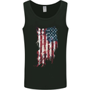 Distressed American Stars & Stripes Flag USA Mens Vest Tank Top Black