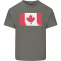 Distressed Canadian Flag Canada Kids T-Shirt Childrens Charcoal