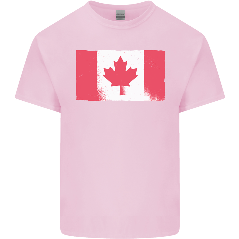 Distressed Canadian Flag Canada Kids T-Shirt Childrens Light Pink