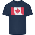 Distressed Canadian Flag Canada Kids T-Shirt Childrens Navy Blue