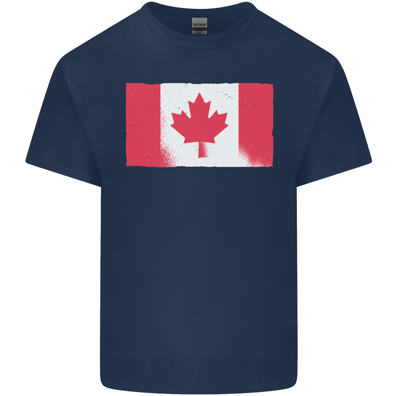 Distressed Canadian Flag Canada Kids T-Shirt Childrens Navy Blue