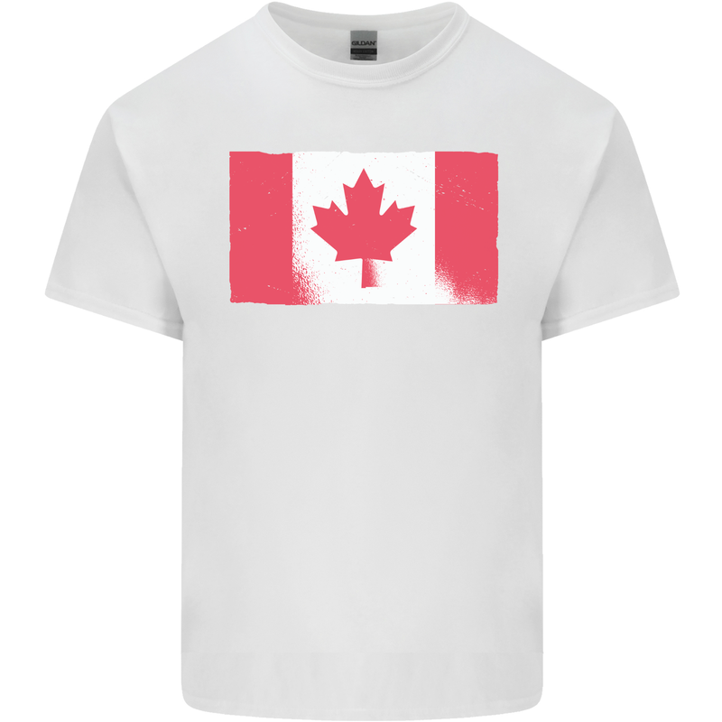 Distressed Canadian Flag Canada Kids T-Shirt Childrens White