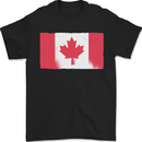 Distressed Canadian Flag Canada Mens T-Shirt 100% Cotton Black