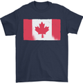 Distressed Canadian Flag Canada Mens T-Shirt 100% Cotton Navy Blue