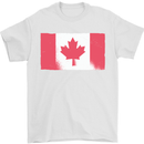 Distressed Canadian Flag Canada Mens T-Shirt 100% Cotton White