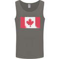 Distressed Canadian Flag Canada Mens Vest Tank Top Charcoal