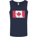 Distressed Canadian Flag Canada Mens Vest Tank Top Navy Blue