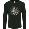 Distressed Dart Board Mens Long Sleeve T-Shirt Black