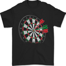Distressed Dart Board Mens T-Shirt 100% Cotton Black