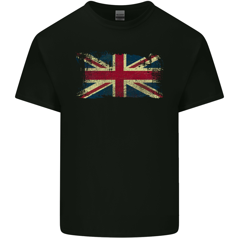 Distressed Great Britain Flag Union Jack UK Kids T-Shirt Childrens Black
