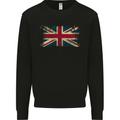 Distressed Great Britain Flag Union Jack UK Mens Sweatshirt Jumper Black