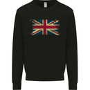 Distressed Great Britain Flag Union Jack UK Mens Sweatshirt Jumper Black