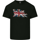 Distressed Union Jack Flag GB British Mens Cotton T-Shirt Tee Top Black
