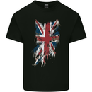 Distressed Union Jack Flag GB British UK Mens Cotton T-Shirt Tee Top Black