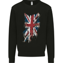 Distressed Union Jack Flag GB British UK Mens Sweatshirt Jumper Black