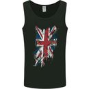 Distressed Union Jack Flag GB British UK Mens Vest Tank Top Black
