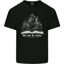 Dive into Fantasy Book Reading Bookworm Dragon Mens Cotton T-Shirt Tee Top Black