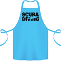 Diver Silhouette Scuba Diving Cotton Apron 100% Organic Turquoise
